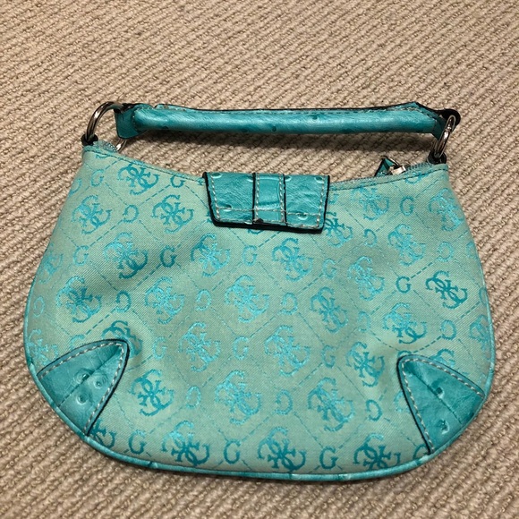 Guess Logo Turquoise Mini Purse - Picture 2 of 5